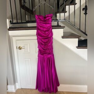 Dolce & Gabbana strapless corset satin long dress